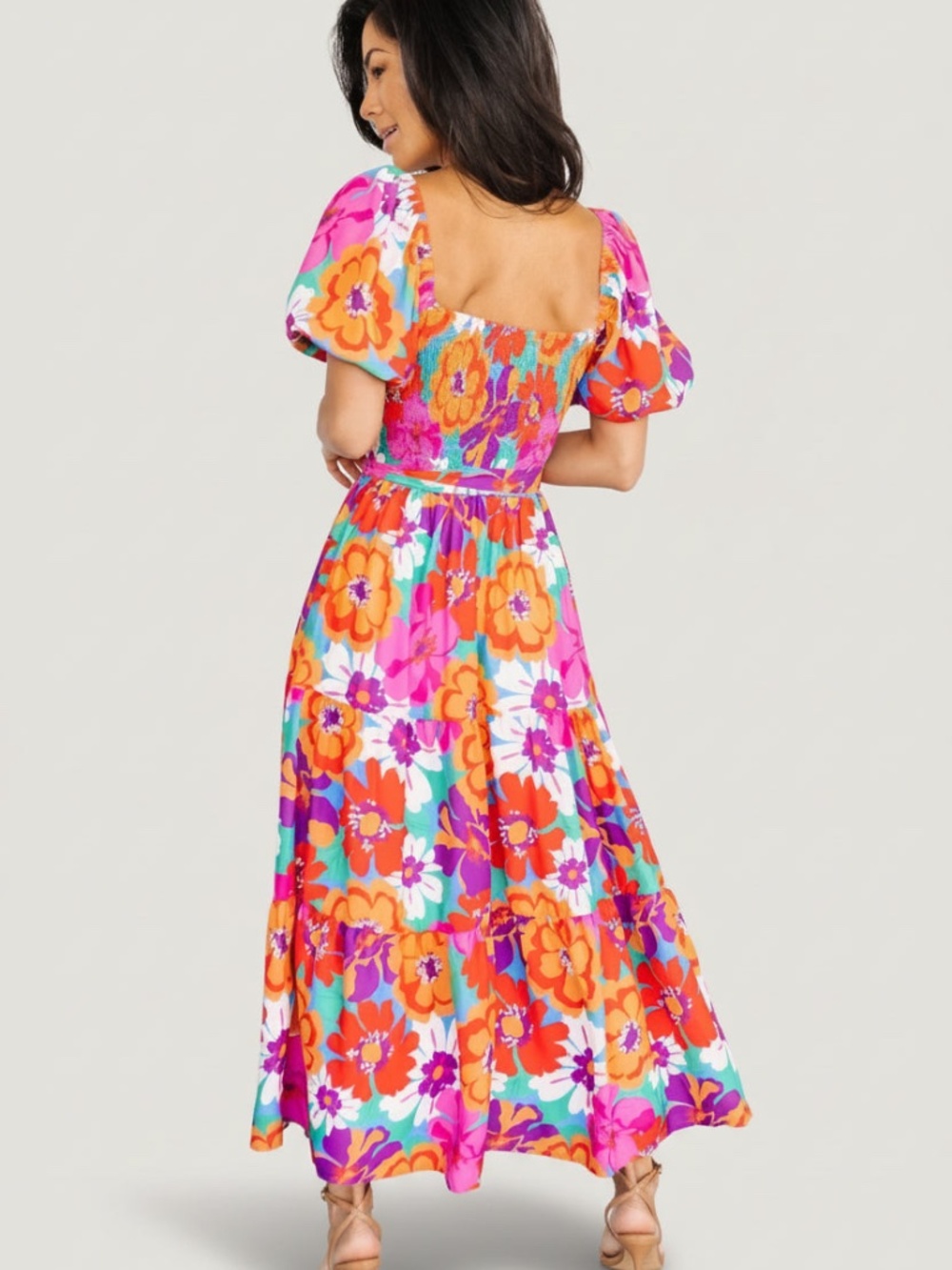 Baltic Born Mazatlan Maxi Dress | Multi Floral Size MM - Picture 3 of 5